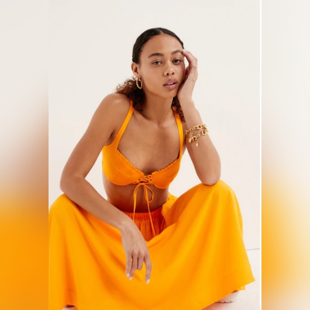 For Love And Lemons Orange Clementine 2 Piece Set Revolve Size Large NWT!